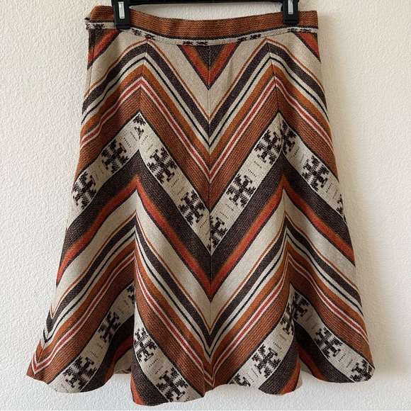 True Vintage 70s Aztec Southwestern Chevron Print A-line Skirt SZ Small - Picture 6 of 15